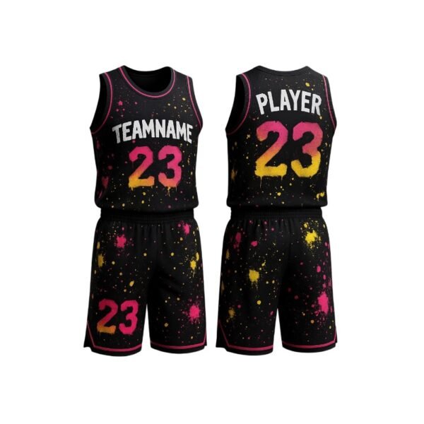 Custom Basketball Jersey Shorts for Men & Women | Embroidered & Printed Name, Number, Logo – Black & Light Blue