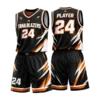 Custom basketball uniforms with sponsor logo