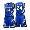 Custom basketball uniforms with sponsor logo