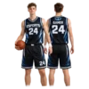Navy blue and orange basketball jersey custom team