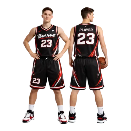 Custom white basketball jerseys with color trim team