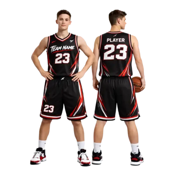 Custom white basketball jerseys with color trim team