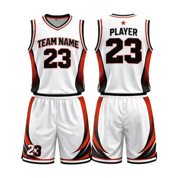 Custom Crimson and White Basketball Team Jersey
