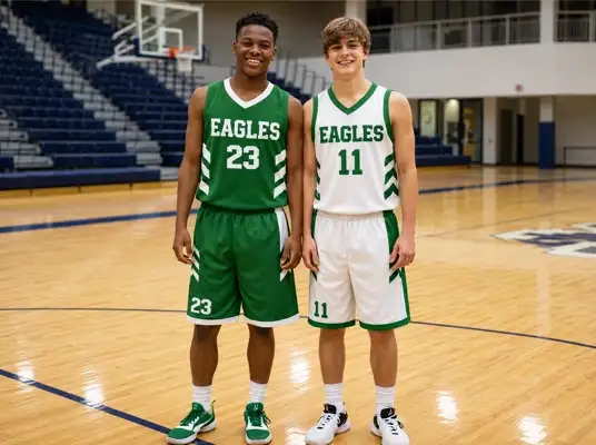 Reversible basketball jerseys two-sided design for practice and games